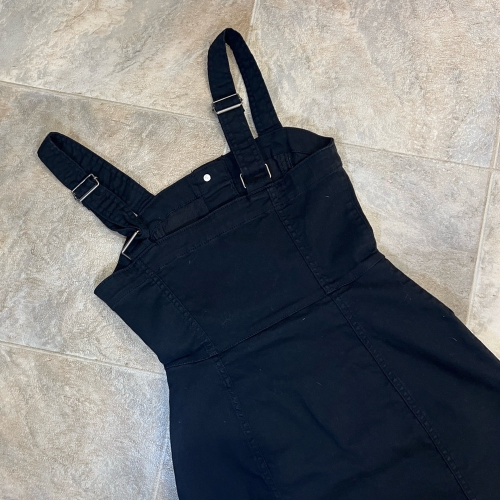 H&M Divided Black Denim Button-Front Mini Dress - Picture 5 of 7